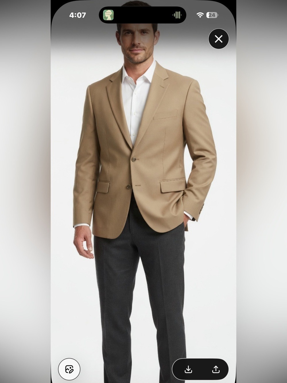 Nautica Mens Beige Wool Lightweight Sport Coat Blazer 44L Classic Fit
